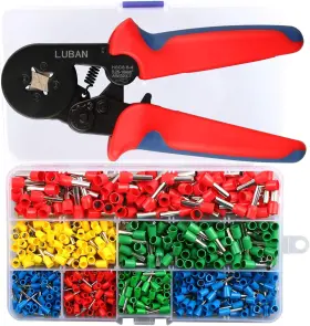 Luban 614409246558 Ferrule Crimping Tool Kit Crimper Plier Awg23-7 Self-adjustable Ratc