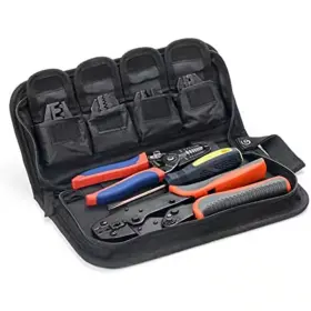 Lukyamzn 445017350374 Wire Crimping Tool Set With 5 Interchangeable Dies Ratcheting Crimper And S