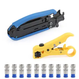 E301-e012 Madhornets Coaxial Compression Tool Coax Cable Crimper Adjustable Rg6 Rg59 Rg11 75-5-7yu