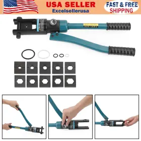 E301-e018 Madhornets 16 Ton Hydraulic Wire Battery Cable Lug Terminal Crimper And Improved Blk Dies Ue