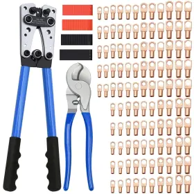 Mdvora Tools 380 Cable Lug Crimping Tool With 170pcs Copper Wire Lugs For