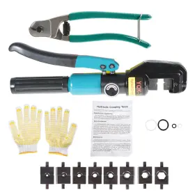 899612 Menbager Hydraulic Wire Crimper 6 Mt 9 Dies Crimping Tool Battery Cable Lug Terminal