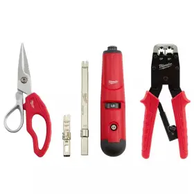 Milwaukee 313092378361 Electrician Snips And Impacting Punchdown Tool Ratcheting Modular Crimper Ha