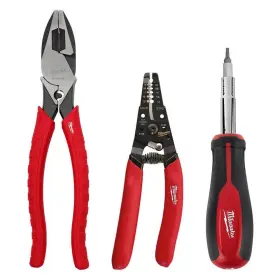 48-22-3097 Milwaukee Electricians Screwdriver Linemans Plier And Wire Stripper Hand Tool Kit
