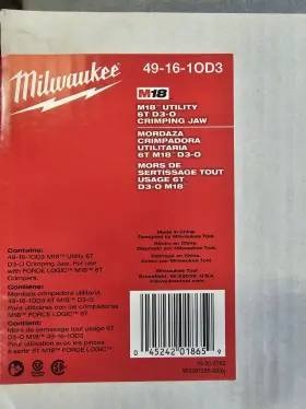 49-16-1od3 Milwaukee Crimping Jaw - Black New