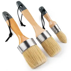 Mister Rui 766154378111 Chalk Paint Brushes 3 Pack Wax Brush Set Round Use W
