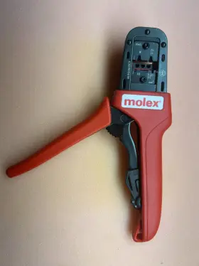 638190901b Molex Red Handled Hand Crimping Tool With Die