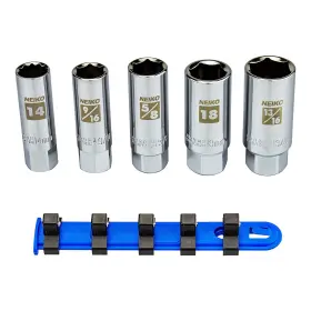 02500a Neiko 816914023055 3/8 Inch Drive Spark Plug Socket Set 5 Piece Sae And Metric Rubber Reta