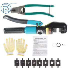 497154 Netuera 9 Dies 6mt Hydraulic Wire Crimper Crimping Tool Battery Cable Lug Terminal