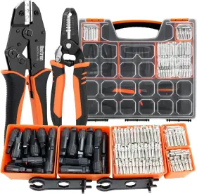 Noxtren 313087826815 30pcs Solar Crimper Tool Kit - Crimping Wire Stripper 25 Pairs Conn