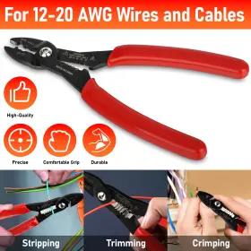 Nsi 601549070969 Wire Stripper Electricians Terminal Crimp Pliers Crimping Tool With Cutter