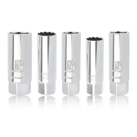 Guan-0104 Ofband 5pcs Magnetic Spark Plug Socket Set Include Thin Wall 12 Point 3/8