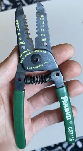 Cst115 Panduit Hand Plier Wire Strippers Cutters 10-20 Awg Usa Made 6 Inch Green