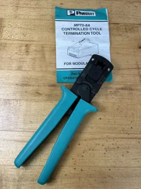Mpt5-8a Panduit Controlled Cycle Termination Crimping Tool For Modular Plugs