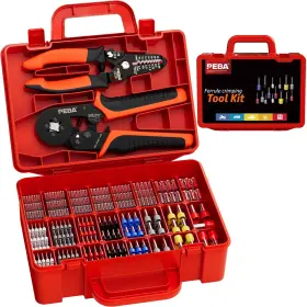 Pe-gx1600 Peba Ferrule Crimping Tool Kit With 24 Sizes Purple Copper Ferrules Self-adjusti