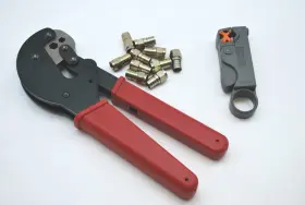 Pv-25325 Perfect Vision Rg-6 Coaxial Hex Crimping Tool Pv25325 10 Rg6 F Connect0rs And Coax Stripper