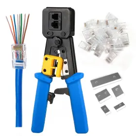 Petechtool 785471962636 Rj45 Crimping Tool Ethernet Crimper For Cat6 Cat5 Cat5e Pass Through Connec