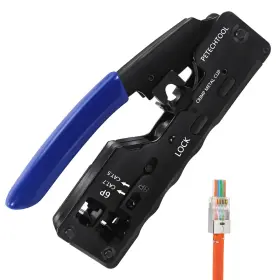 Aub09b1xz4gz Petechtool Rj45 Crimp Tool Ethernet Crimping Wire Cutter Crimper For Cat7 Cat6a Cat6 C