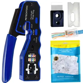 Aub09wr232vs Petechtool Rj45 Crimp Tool All-in-one Crimping Ethernet Cable Crimper Stripper Cutt