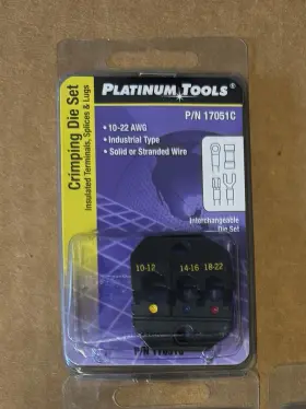 17051c Platinum Tools Crimping Die Set For 10-22 Awg Terminals And Lugs