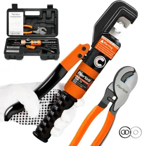 Yyq01cs12us Pliertool 10 Ton Hydraulic Battery Cable Crimper With 9 Dies - Tool