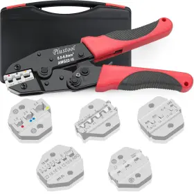 K-bm-117-us Plustool 6pcs Crimping Tool Set - Ratcheting Wire Crimper For Heat Shrink Insulated
