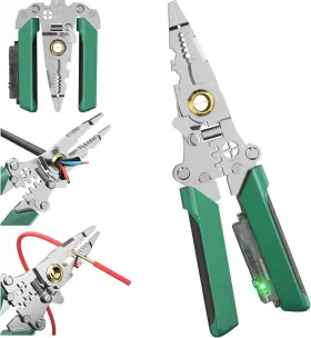 Polsmtx 313028616635 8 In 1 Wire Stripper With Voltage Tester 2025 New Heavy Duty Crimper Elect