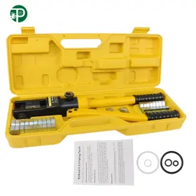 Pf1747328 Powerfit 16t Hydraulic Wire Crimper Crimping Tool With 11 Dies Battery Cable Lug Terminal Us