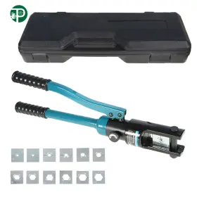Pf4167328 Powerfit Hydraulic Wire Terminal Crimper 16 Mt Battery Cable Lug Crimping Tool With 13 Dies