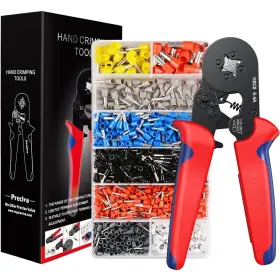 Preciva 602191688663 Ferrule Crimping Tool Kit Awg23-7 Self-adjustable Ratchet Wire Crimpi