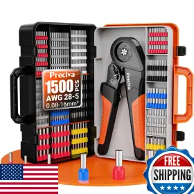 B0ds5w5qk4 Preciva Ferrule Crimping Tool Kit 1500pcs Wire Connectors Hexagonal