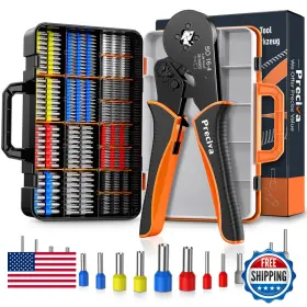 B0f843p696 Preciva Ferrule Crimping Tool Kit 1500pcs Wire Connectors Ratchet Jaw