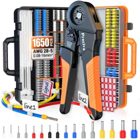 Preciva Cp77166 1650pcs Ferrule Crimper Tool Kit - 4 Awg 28-5 0.08-16mm S