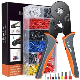Ct120171 Preciva Ferrule Crimping Tool Kit 16-4 Square Tools Ratchet Jaw Wi