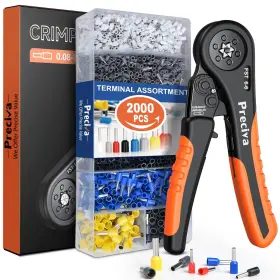 Usa193rn Preciva Ferrule Crimping Tool Kit With 2000pcs Wire Connectors Awg28-10 Hexa