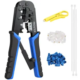 Pst165-us Proster Rj45 Crimping Tool Kit Cat5 Cat5e Ethernet With 30pcs Mo