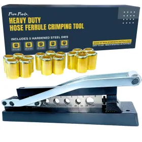 Pure Ponta 198168593349 Heavy Duty Ferrule Crimping Tool Air Hose Repair Kit For 3/8 5/16 1/4 Inch