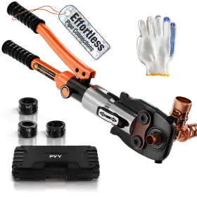 Pyygy1632yeusws01 Pyy Copper Pipe Crimping Tool - Hydraulic Press With 1/2 Inch 3/4 1 Die