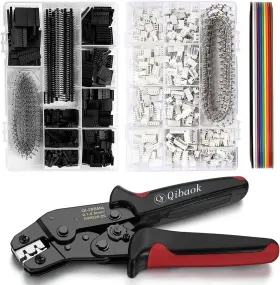 Qibaok 674862315017 Crimping Tool Kit Ratcheting Crimper With 1550pcs 2.54mm Dupont Connec