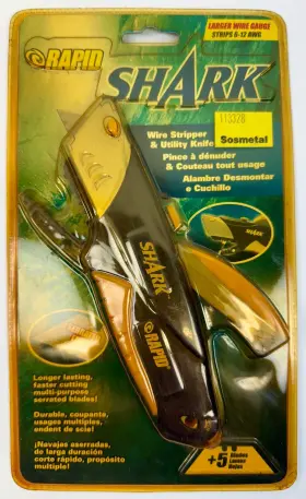 Rapid Tools 898524000220 Shark Wire Stripper And Utility Knife Larger Gauge 6-12 Awg