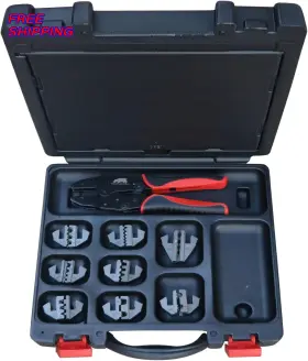 Rhino Tools 726084137219 12 Die Electricians Cable Crimping Kit Quick Change Crimper New Usa