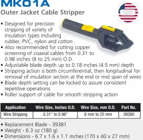 Mk01a-39380 Ripley Mk01a 39380 Outer Jacket Cable Stripper Electrician Tool