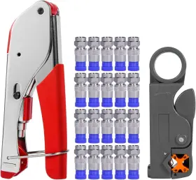 Rg59 Royalsell 744759950864 Coax Cable Crimper Kit With Rg6 Coaxial Adjustable Rg1