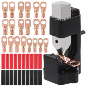 R-1303 Rustark 41pcs Battery Cable Lug Crimping Tool Set Includes Hammer Crimper An