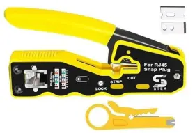 Samtek 056716209270 Rj45 Crimp Tool Pass Through Crimper All In One Crimping Ethernet Cable