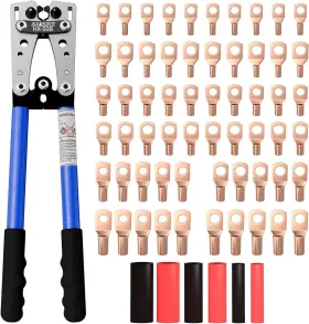 Sanuke 711181267044 Battery Cable Lug Crimping Tool Kit For Awg 8-1/0 Electrical Crimper