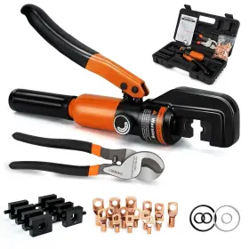 B0dsh35l8b Sanuke Hydraulic Crimper And Cable Cutter Kit 12 Awg - 2/0 10 Tons