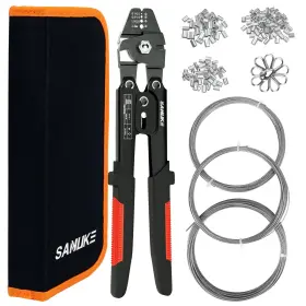Se811b-k1 Sanuke Wire Rope Crimping Tool For 3/64 5/64 1/16 With 3 Sizes Stainless S