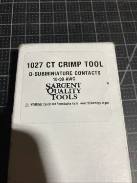 1027-ct Sargent Quality Tools 1027 Ct Crimp Tool D-subminiature Contacts 18-30 Awg