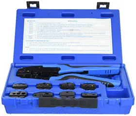 Sgt18980 Sg Tool Aid 638570189803 Ratcheting Terminal Crimping Kit Quick Change With 9 Die Sets